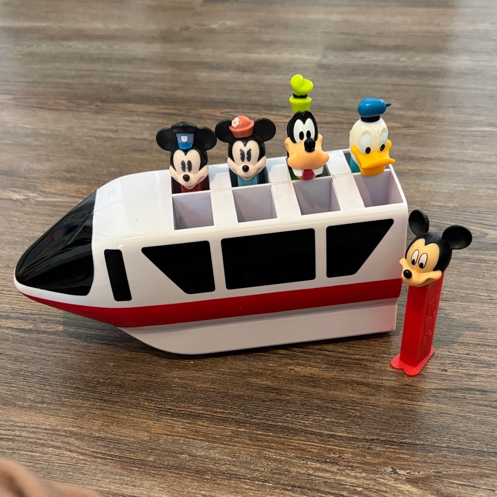 Disney Monorail Toy with Characters - Black, White, Red